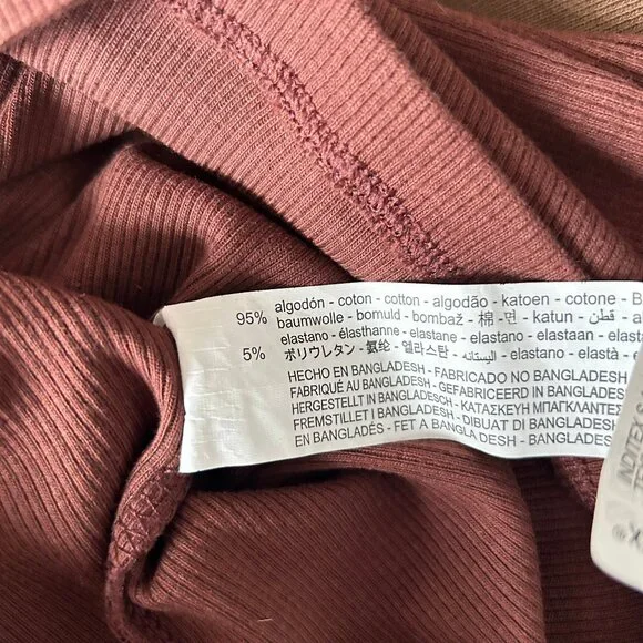 Zara Ribbed Polo Midi Dress Burgundy Brown Size S NWT - Picture 6 of 7